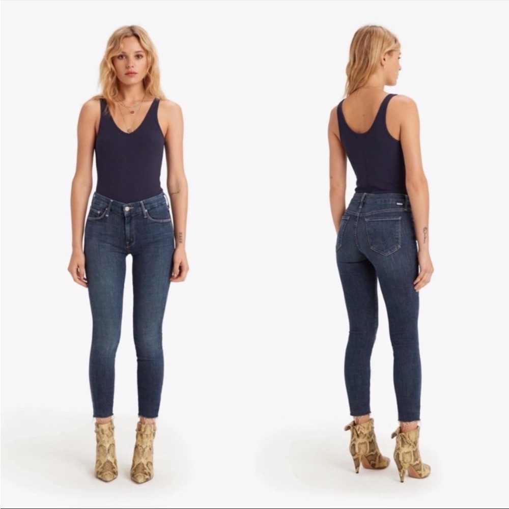 MOTHER Women's Skinny Jeans in Dark Indigo Blue